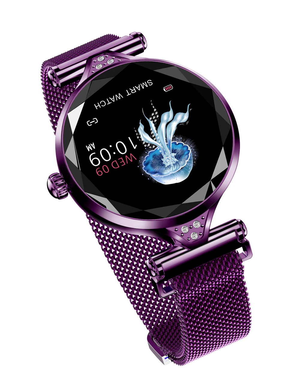 H1 Women Fashion Smart Watch Blood Pressure Heart Rate Monitor Fitness Tracker Bracelet lady Smartwatch Diamond Color Screen