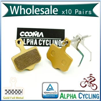 

MTB Bicycle Disc Brake Pads for Avid Elixir R, CR, CR Mag, 1, 3, 5, 7, 9 Disc Brake, Gold Full Metal, 10 Pairs