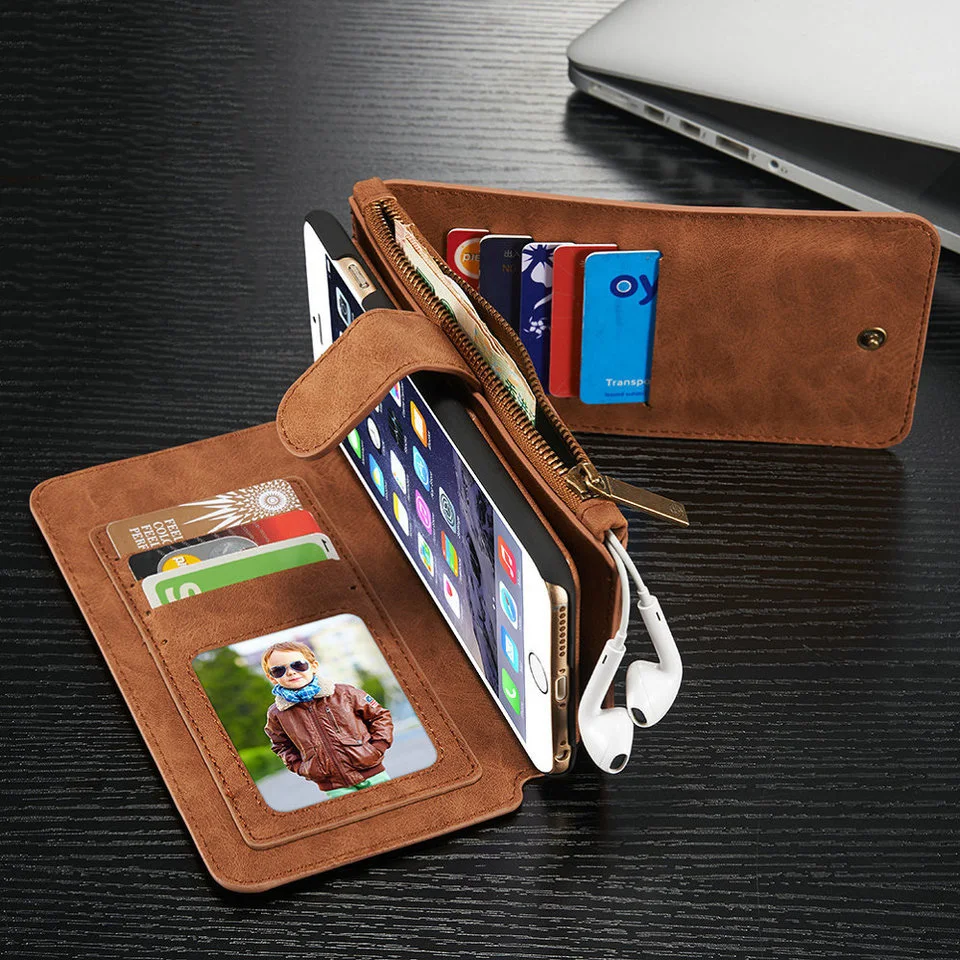2in1 Luxury Detachable Magnetic Wallet Case For iPhone X