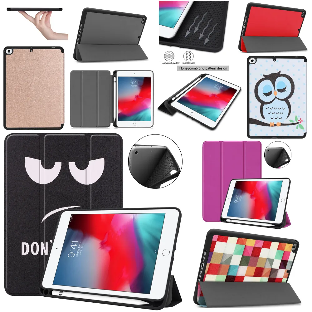 

Auto Sleep/Wake up Case For New iPad Mini 5 2019 Pencil Holder Smart Soft TPU Leather Silicone Capa Coque For iPad Mini 4 Funda