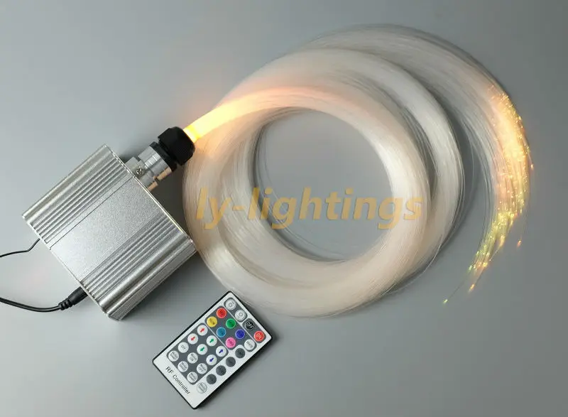 DIY twinkle stars optic fiber lights optical fiber light led light box with 0.75mmx2.5mx200pcs fibres ceiling light wall lamp