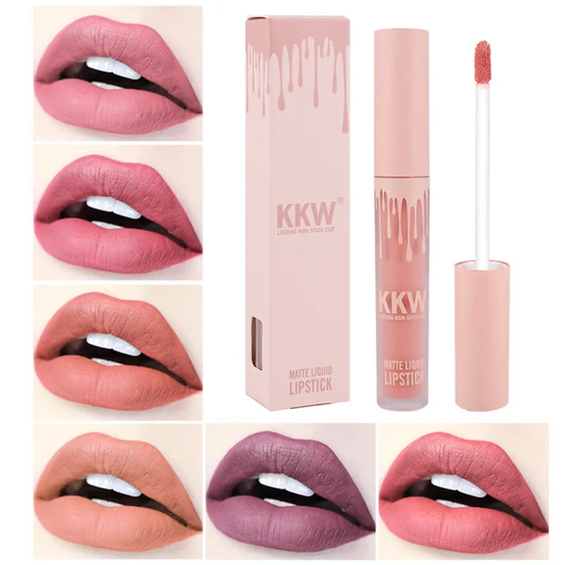 

2019 new products 12 Colors Mate Nude Lip Gloss Waterproof Long Lasting Liquid Lipstick Non-Stick Cup Women Lips Makeup Llip