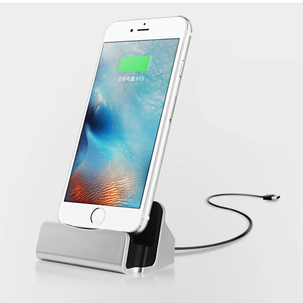 Turata شاحن هاتف محمول يعمل بنظام تشغيل أندرويد شاحن قاعدة المصغّر usb من النوع C المزامنة محطة لرسو السفن لسامسونج Xiaomi هواوي iphone X