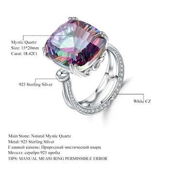 Gem's Ballet Natural Mystic Quartz 18.42Ct Gemstone Ring