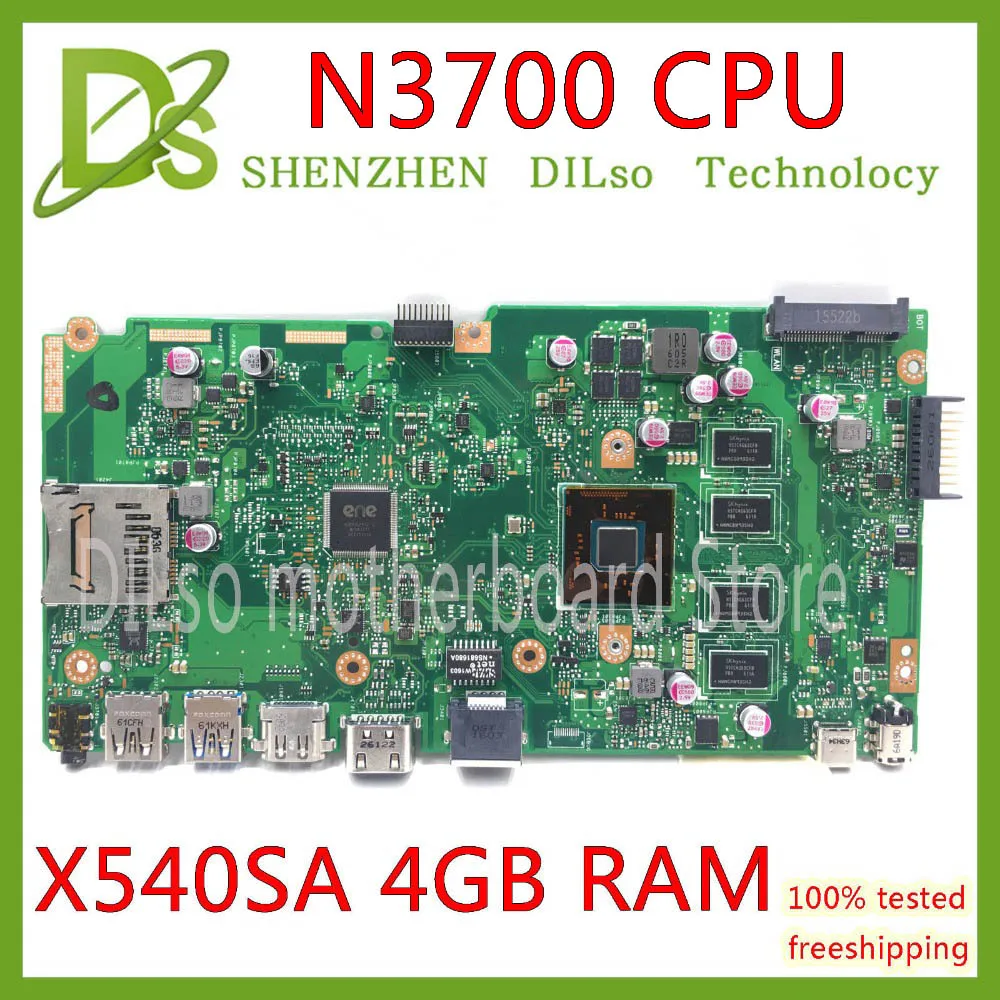 Скидка KEFU X540SA REV2.1 подходит для ASUS X540SA N3700 материнская плата с процессором для ноутбука с 4 Гб памяти тестовая материнская плата работа 100% Доплата 16 $ ...