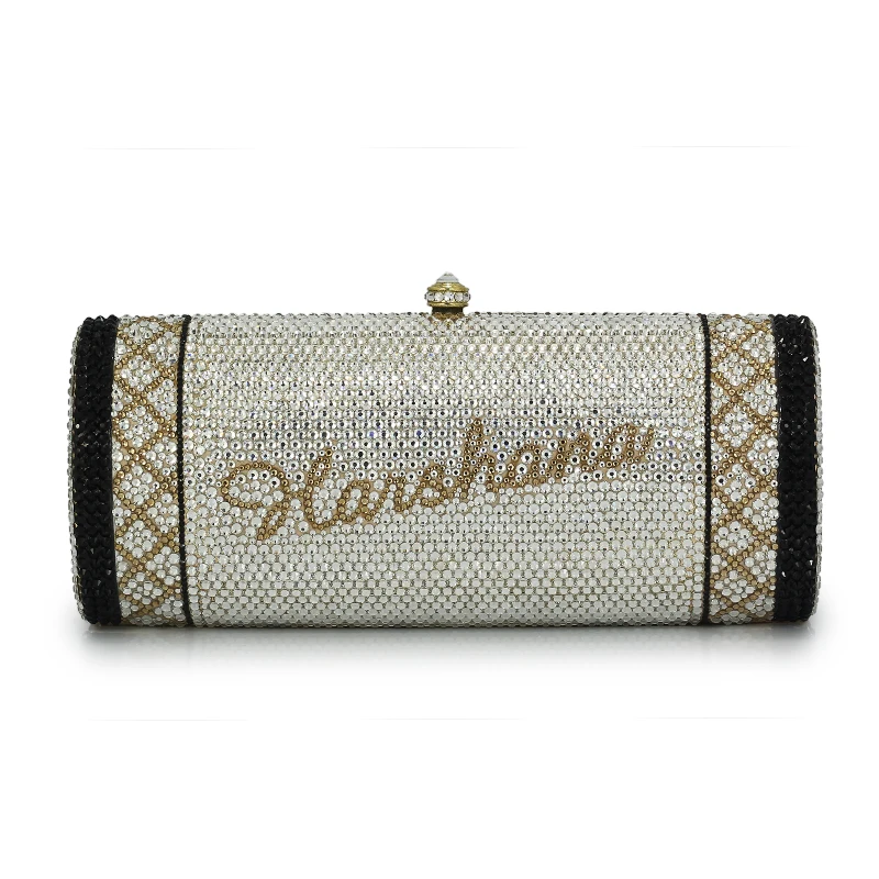 

Name Design Clutches Crystal Evening Bags for Party Wedding Bridal Crossbody Bag (B1004-CM)