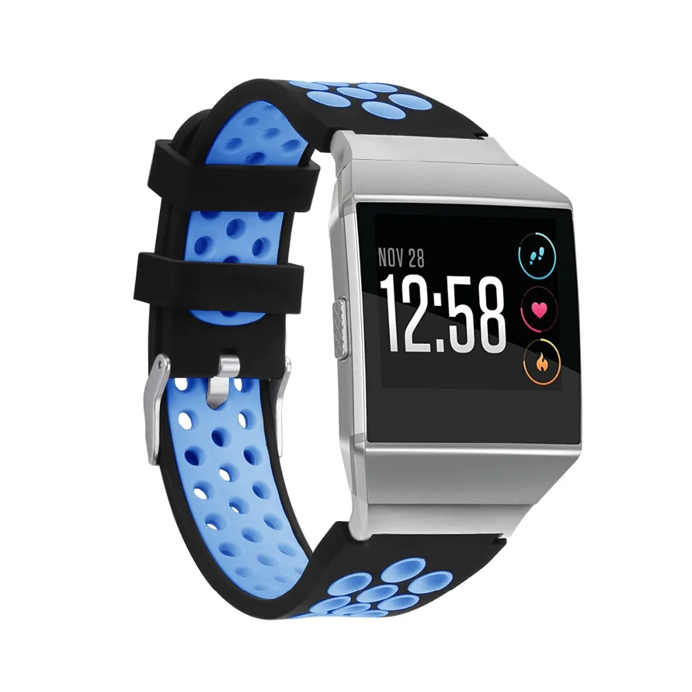Для Fitbit культовые браслеты, регулируемые ремешки с аксессуарами ремни для Fitbit ionic, подходит для 5,5-8,1 дюймов мягкие и дышащие свободно двухцветные