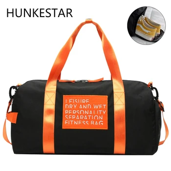

2019 cheap Women's Sports Bag Men For Gym Fitness Sac De Sport Contrast color fashion travel bags Bolsa Feminina nylon