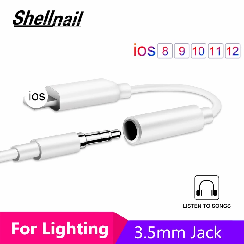 

3.5mm Jack Audio Cable Adapter for IPhone X XR XS Max 8 7 Plus 10 Earphone Aux Splitter Headphone Converter Accessories