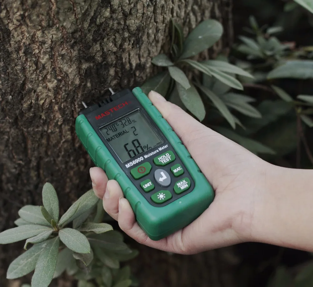 

Mastech MS6900 Digital Moisture Meter Wood/ Lumber/Concrete Buildings Temperature Humidity Tester with LCD Display BackLight
