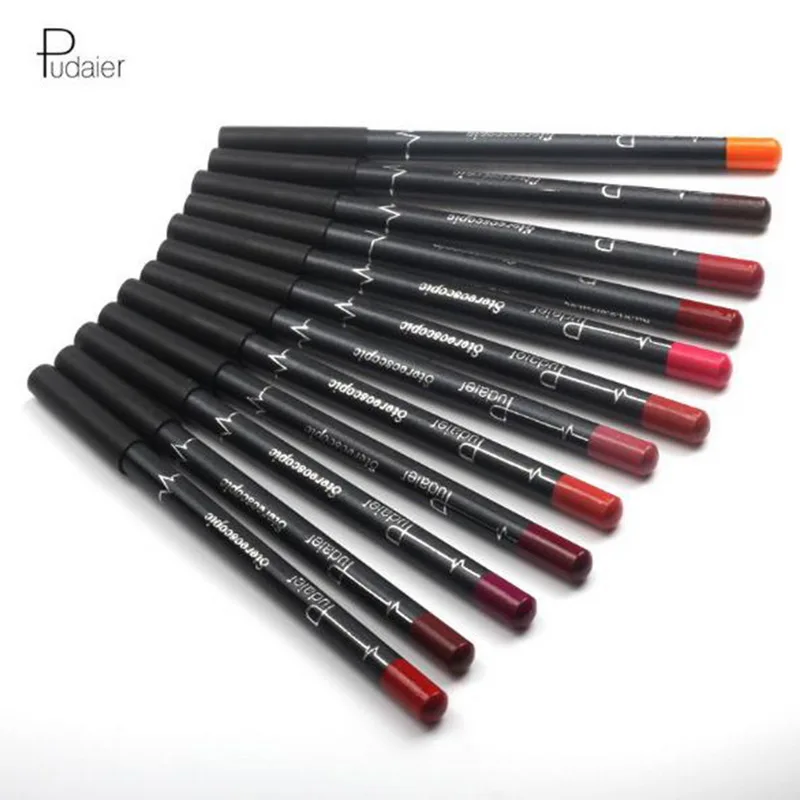 

Pudaier 12pcs Matte lipstick set Lip Liner Pencil Waterproof Long Lasting Matte Lipstick Pen Makeup Tool Professional Lip Makeup
