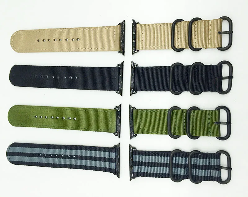 Ремешок нейлоновый для наручных часов Apple Watch band умный браслет в стиле НАТО с