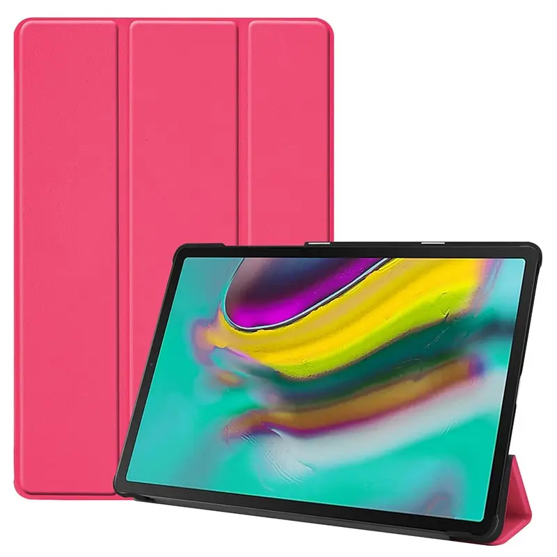 Чехол для samsung Galaxy Tab S5E 10,5 тонкий умный кожаный магнитный откидной Чехол-подставка для Galaxy Tab S5E Funda SM-T720 SM-T725 - Цвет: Rose Red