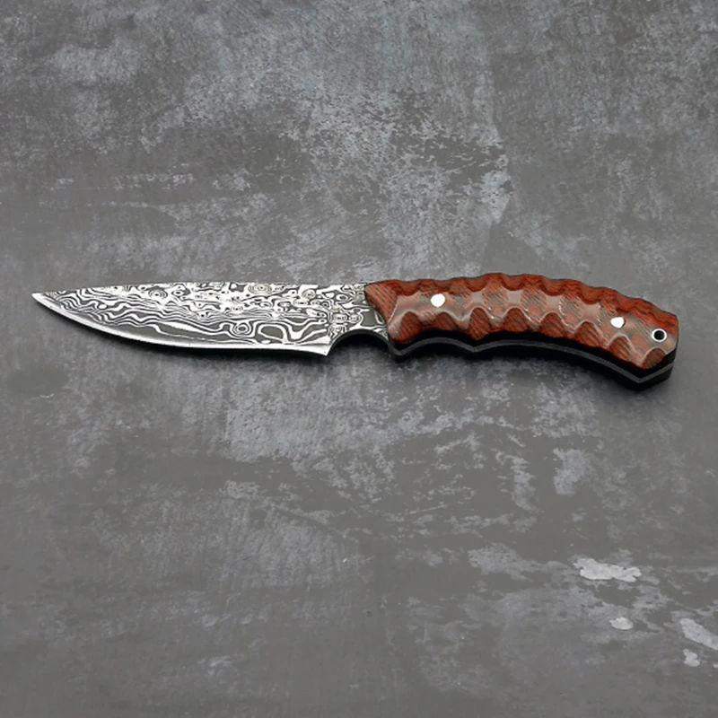 Нож с фиксированным лезвием ToughKeng Red Micarta Forge из стали 440 58HRC ножи для кемпинга на