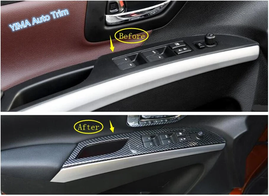 Lapetus, АБС-пластик, автомобильный Стайлинг подлокотник на внутреннюю сторону двери окна Стекло Лифт Панель Крышка отделки, пригодный для Suzuki SX4 S-cross