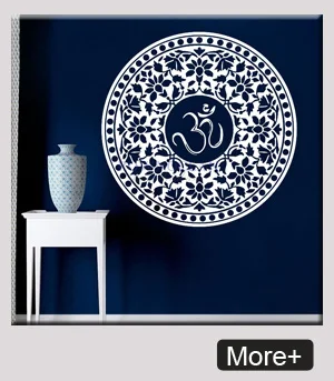 Креативные Ретро Будды полотенца с рисунком индийской круглой мандалы наклейки на стену Ом Съемные Виниловые наклейки символ йоги украшение интерьера спальни MA6