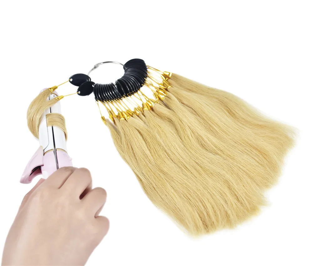 30pcs/set Salon Hair Color Sample 27# 100 Human Virgin Hair Color Rings Hair Dyeing Rings Hairdresser Wig Accessory Supply