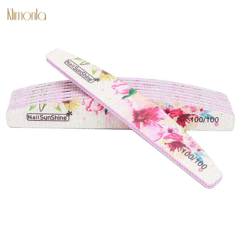 

6pcs/Lot Professional Nail File 100/100 Sanding Buffer Block Pedicure Beauty Tools With Flower Designs Grey Boat