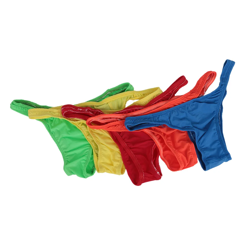

1 Pcs Male Fashion Candy Colors Breathable Low-Rise Solid Comfortable Underwear Pouch Thongs G-String Briefs Men's Panties
