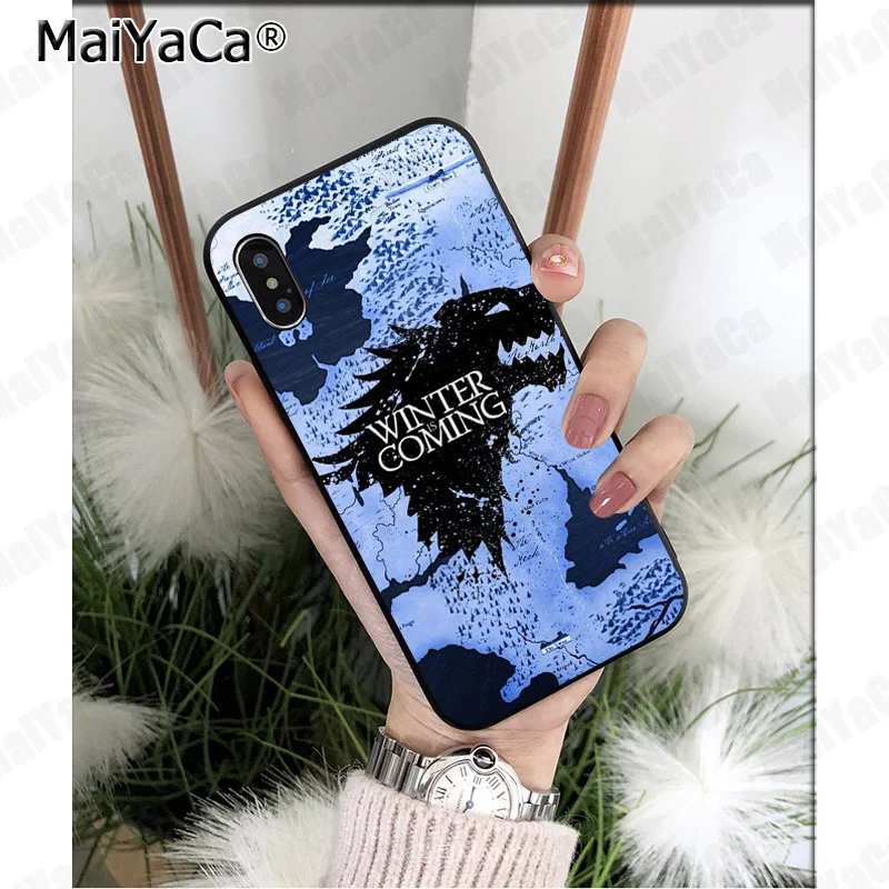 MaiYaCa Игра престолов волк узор ТПУ Мягкие аксессуары для телефонов Чехол для Apple iPhone 8 7 6 6S Plus X XS MAX 5 5S SE XR