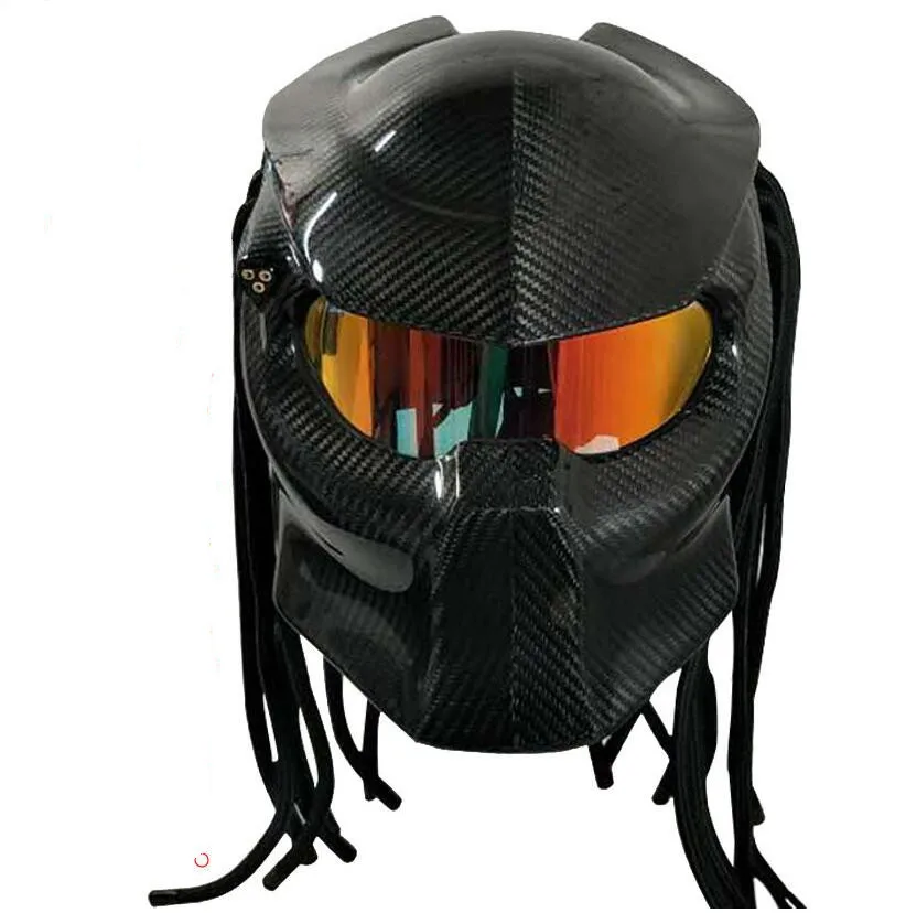 

Predator Carbon Fiber Motorcycle Helmet Full Face Iron Warrior Man Helmet DOT Safety Certification High Quality Black Colorful