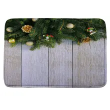 Входной ковер Новогодние ёлки и украшения из дерева коврики Дверной Коврик С приветственной надписью для дома резиновый нескользящий бэк машинная стирка