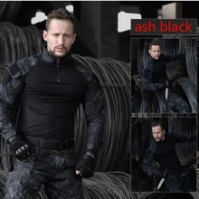 ハン野生メンズ屋外ハイキングシャツ軍服ドイツ迷彩制服戦闘シャツ戦術的な狩猟男性(China)