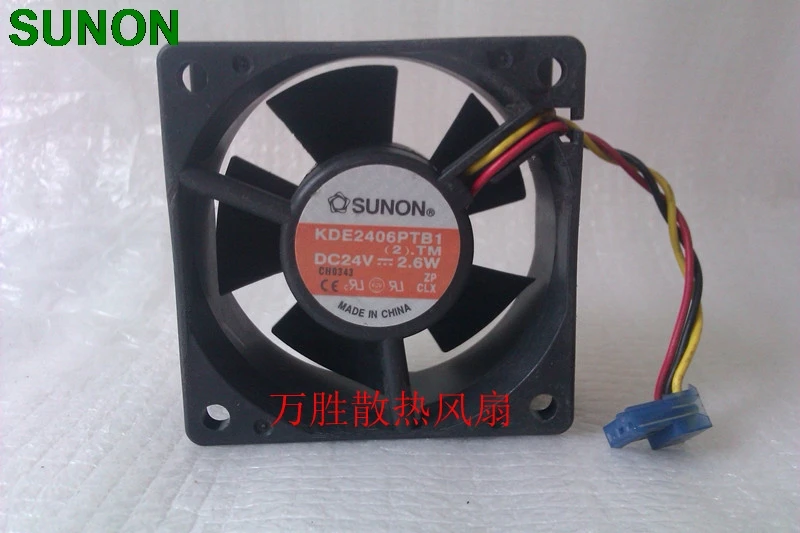 for SUNON 6cm KDE2406PTB1 24V 2.6W 2Wire Cooling Fan Inverter Fan