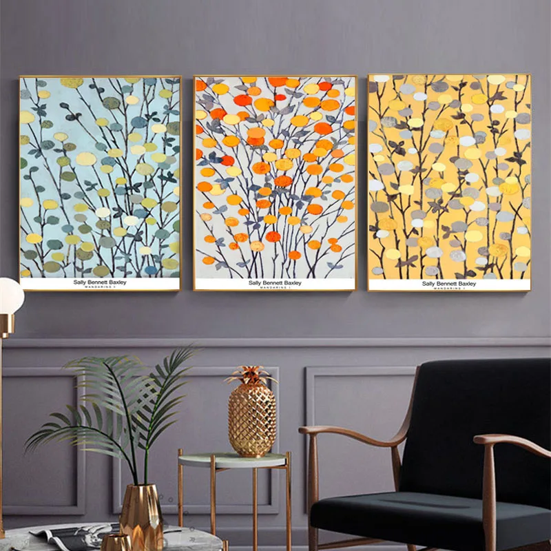 Us 8 29 21 Off Nordic Style Simple Abstract Decorative Picture Red Yellow Blue Money Tree Canvas Painting For Bedroom Wall Decorative Unframed In