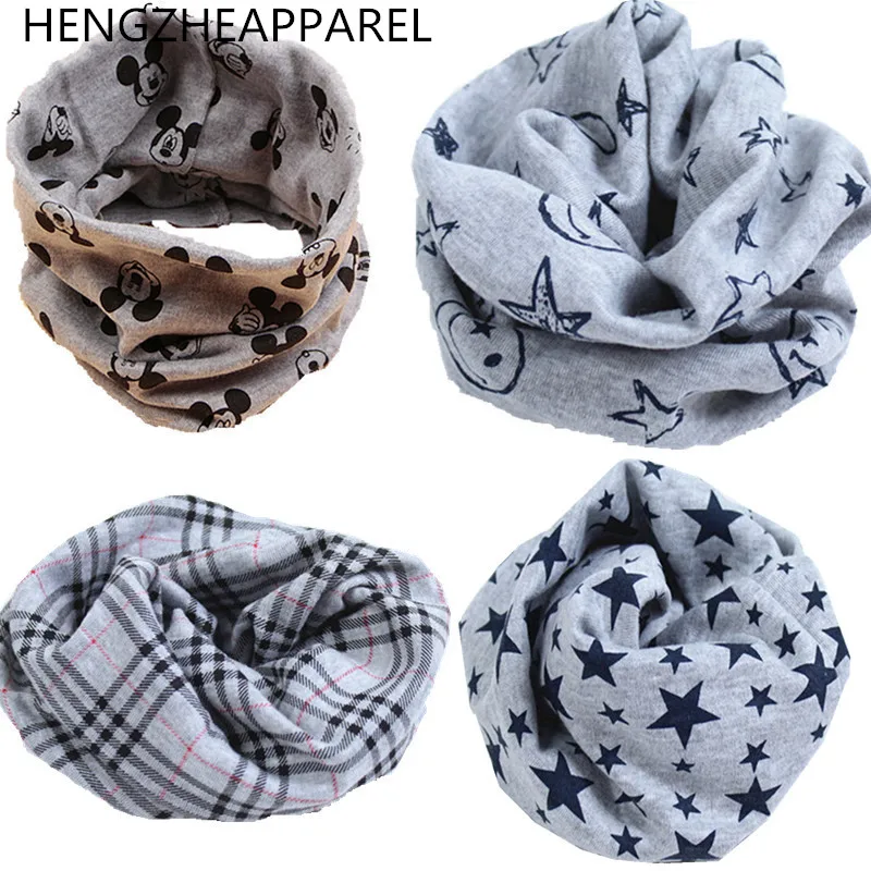 2017 new spring cotton star owl bunny dots mouse crown heart baby scarf boys girls o ring collars children kids scarves wear