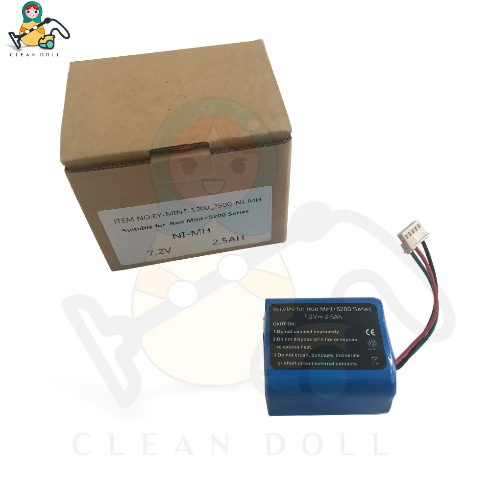 

CLEAN DOLL 2500mAh Replacement Battery for iRobot Braava 380 380t MINT 5200 5200C 7.2V NI-MH mopping cleaner battery
