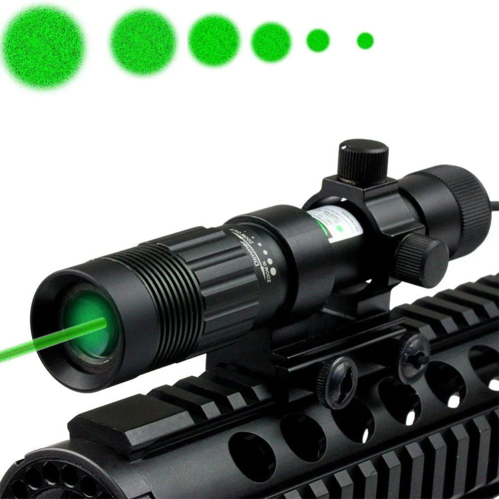 Adjustable Green Laser Sight Flashlight Illuminator Designator w