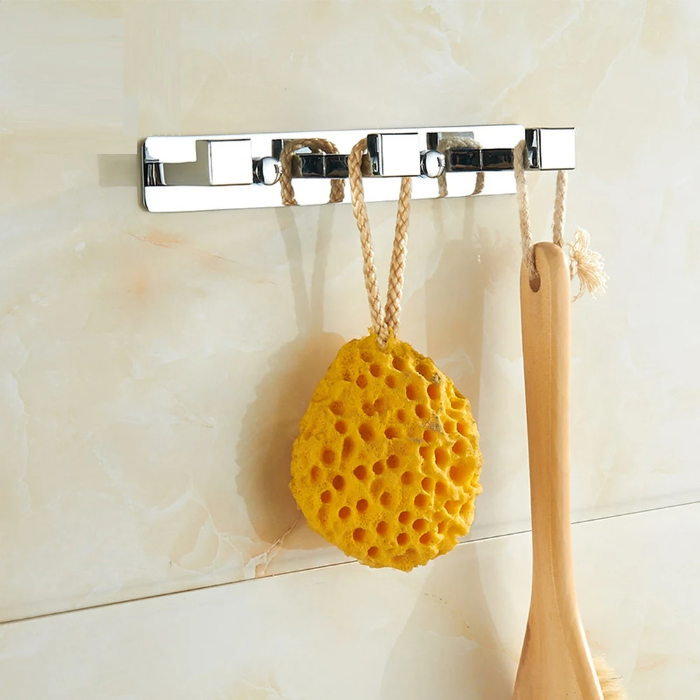 

Bathroom wall hanging copper chrome towel hook coat hanger 3/4/5 hook number optional hardware pendant wx7270943
