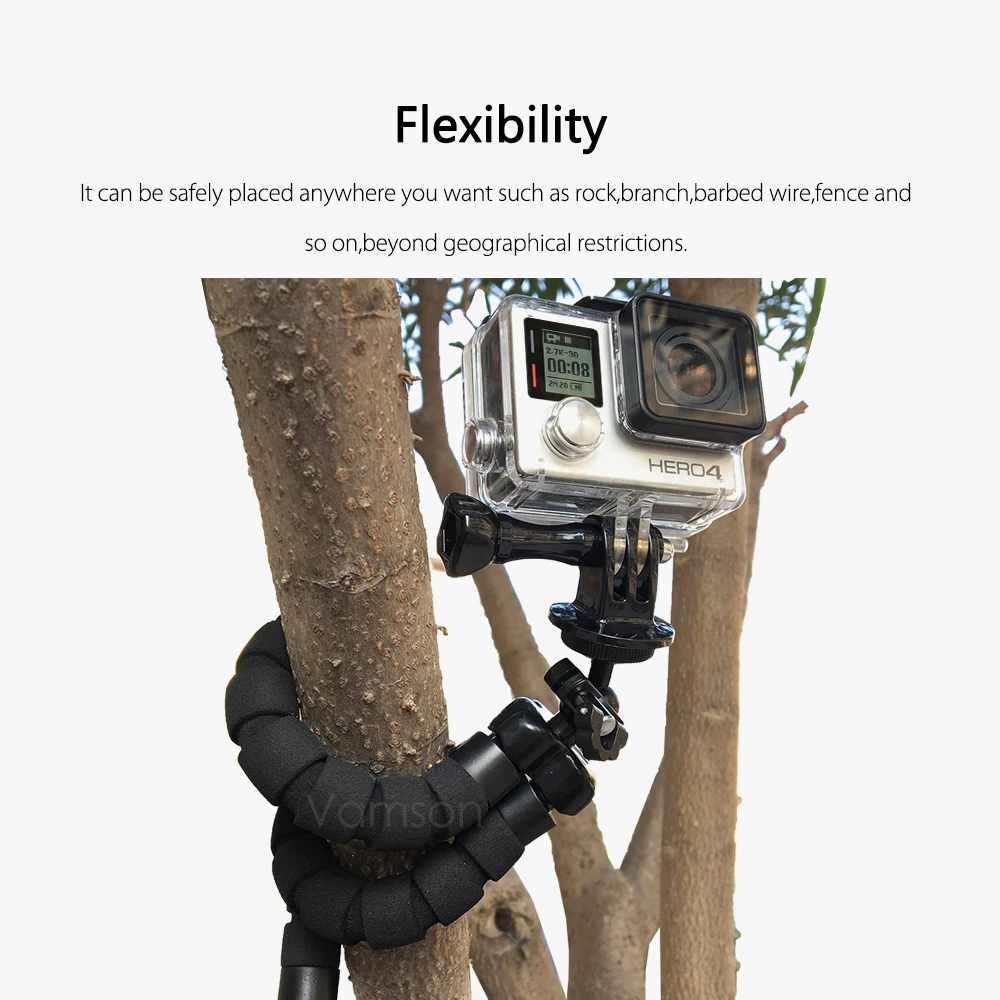 Vamson для GoPro Hero 7 6 5 4 3 + 2 1 Аксессуары гибкий мини осьминог штатив с винтовым зажимом