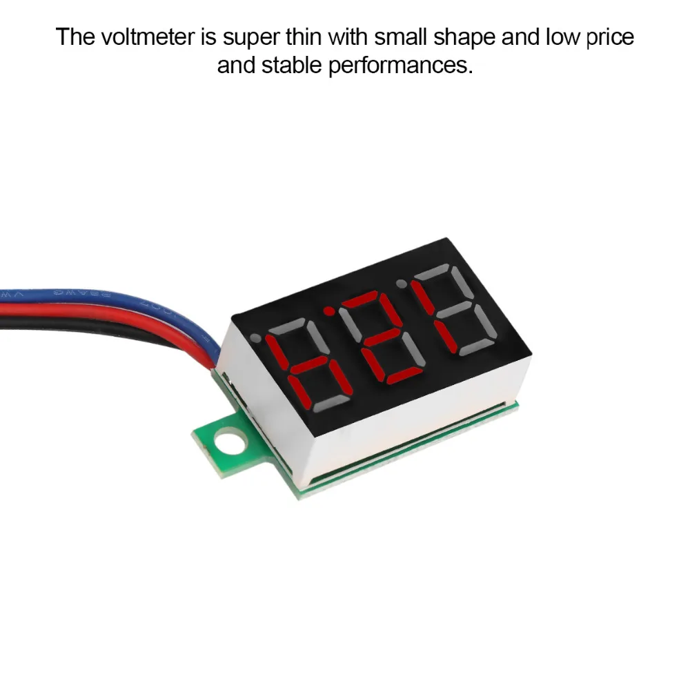 ONEVER 3-Провода DC 0-100 В мини автомобиль цифровой вольтметр детектор 0.3" Красный светодиод Дисплей Панель напряжение вольтметр Gauge DC 0-100 В