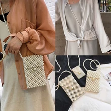 Сумки для Для женщин брендовые жемчужные сумочки Lady beaded сумка Для женщин Винтаж сумки Ins маленькая сумка с клапаном мини bolso mujer через плечо