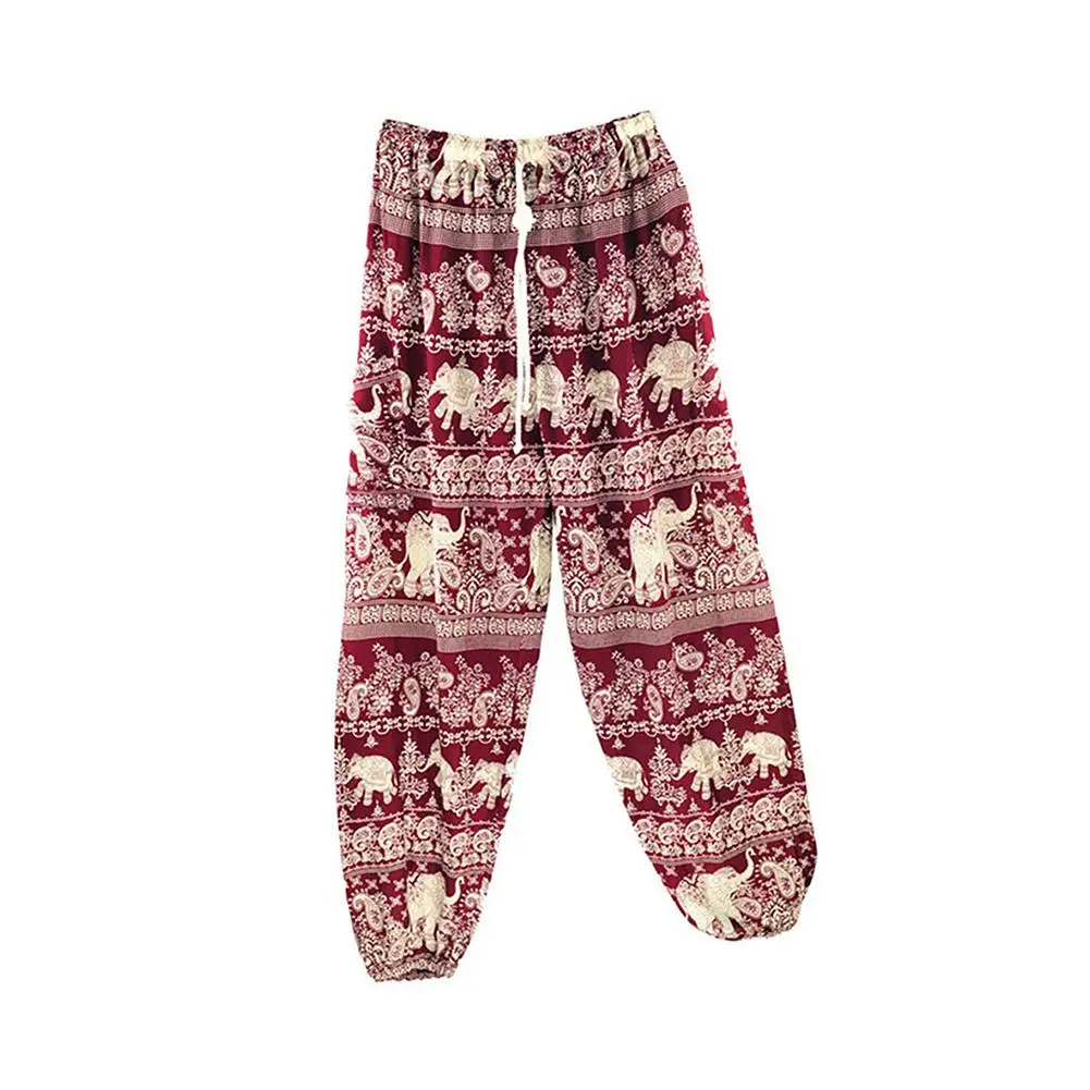

2018 Elephant Pattern With Trouser String Thai Yoga Pants Thai Elephant 2 Series Bohemian Bloomers