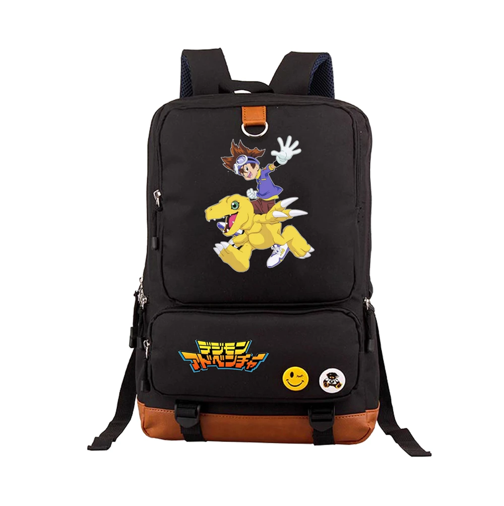 

2019 Anime Digital Monster Digimon Adventure Backpack student School bookbag Unisex canvas Shoulder travel Bag Teenage bag