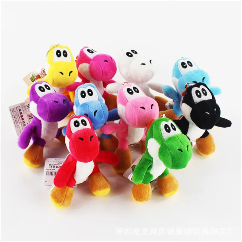 

AOSST 12CM Super Mario Bros Yoshi Plush Key chain phone chain toy cute dinosaur animal doll toy soft stuffed doll