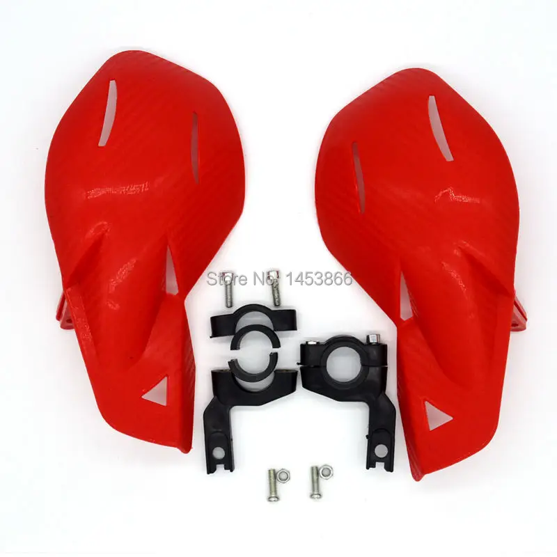 Red Moto Grip Handguards Motocross ATV Motorcycle Brush Hand Guards