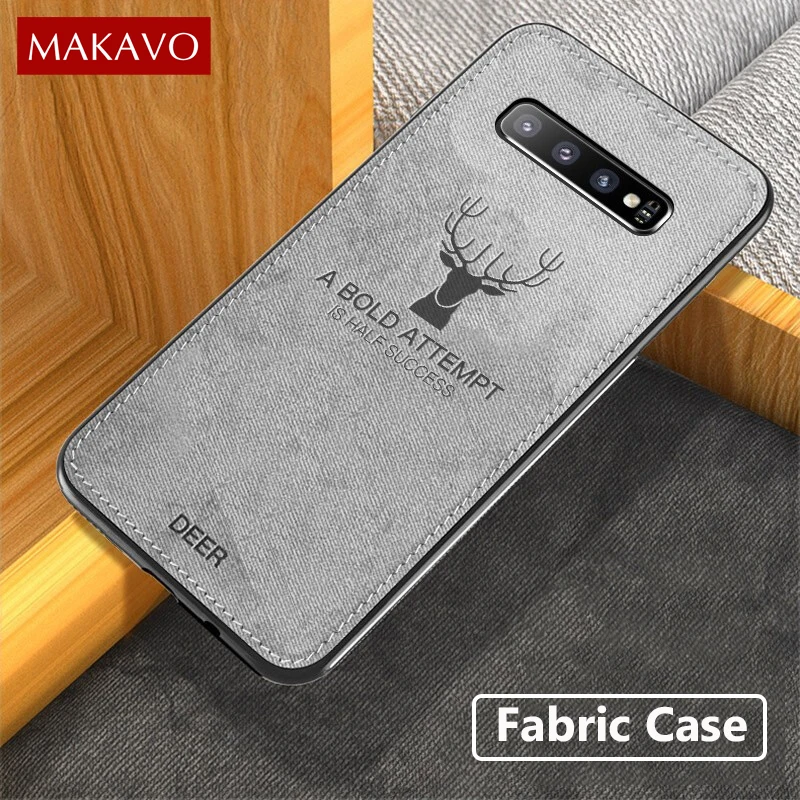 Чехол MAKAVO для Samsung Galaxy S10 Plus S10e мягкая задняя крышка с тканевой текстурой Note 9 8 S8 S9 S7