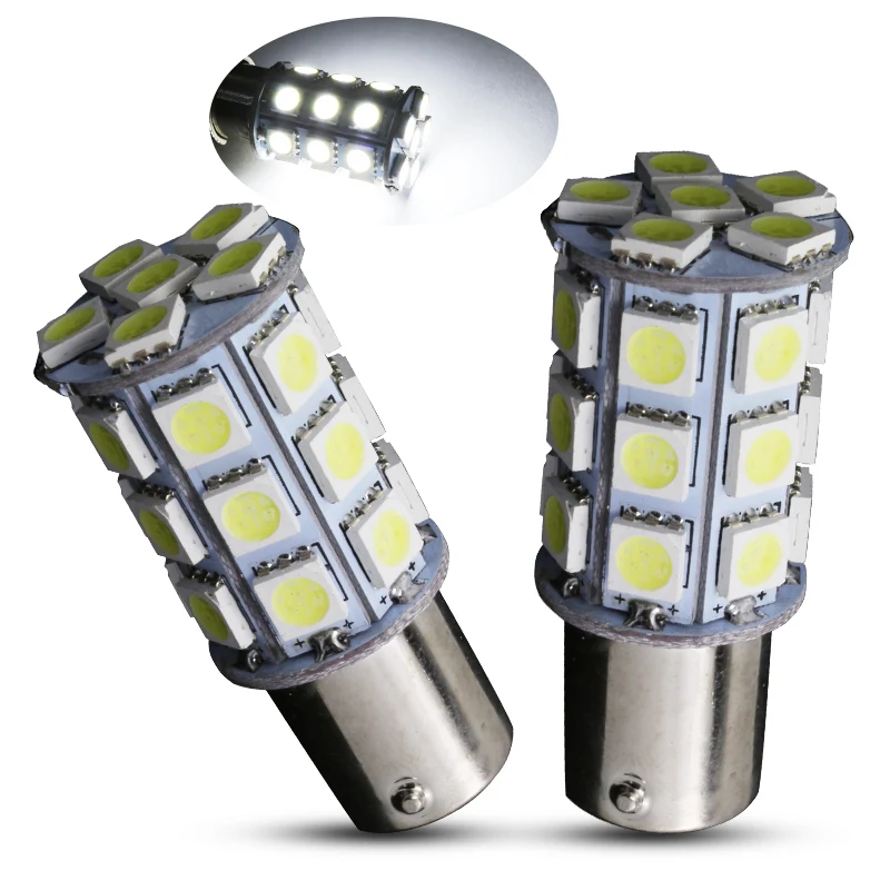 1x1156 BA15S 1157 BA15D T20 7443 27Led 5050 Автомобильные светодиодные поворотные парковочные
