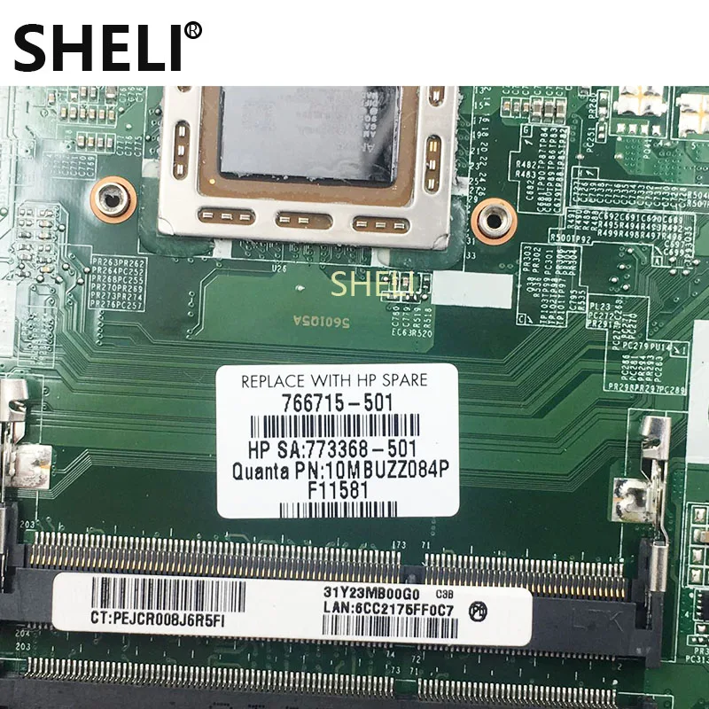 SHELI For HP 15-P 766715-001 766715-501 766715-601 laptop motherboard notebook pc DAY23AMB6F0 DAY23