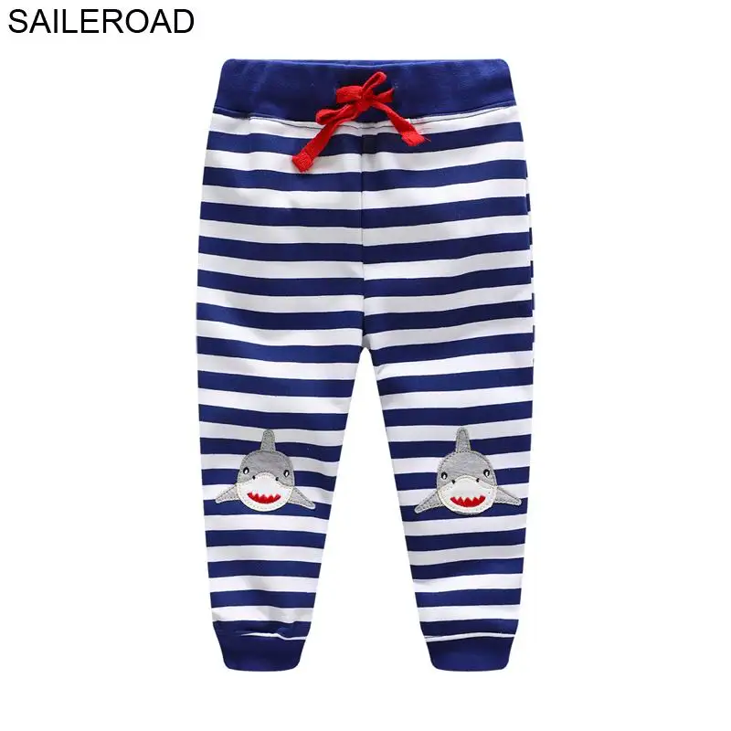 SAILEROAD 2-7лет Животное Акула Infantil Младенцы Шаровары Хлопок Детские брюки Брюки для малышей Осень Детские спортивные брюки - Цвет: 7023 same picture