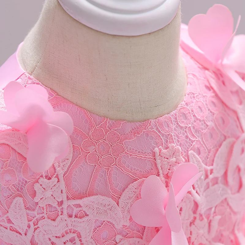 Розничная, розовое платье с цветочным рисунком для маленьких девочек нарядное свадебное платье для девочек детское платье принцессы на день рождения для детей возрастом от 6 до 24 месяцев, L1846XZ