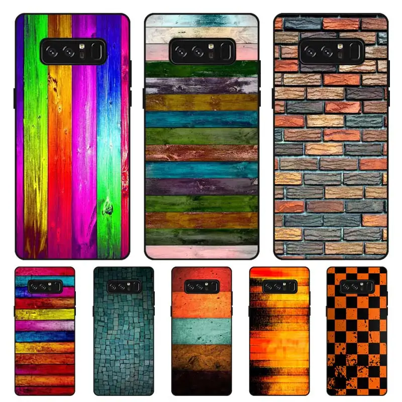 P028 Color Stitching Black Silicone Case Cover For Samsung Galaxy Note 3 4 5 8 9 10 Plus M10 M20 |