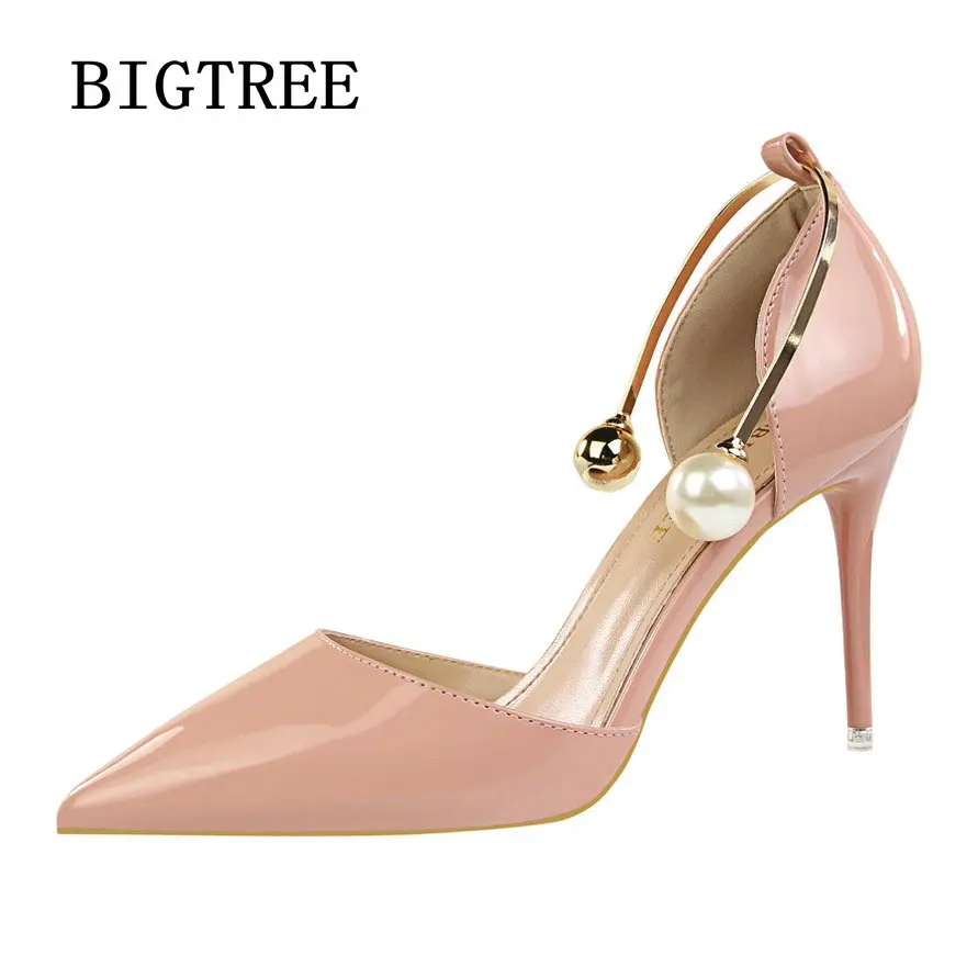 

BIGTREE Summer Shoes Women Pumps Pointed Toe High Heels Single Shoes Women Luxury Elegant Party Sandals Red Wedding shoes woman