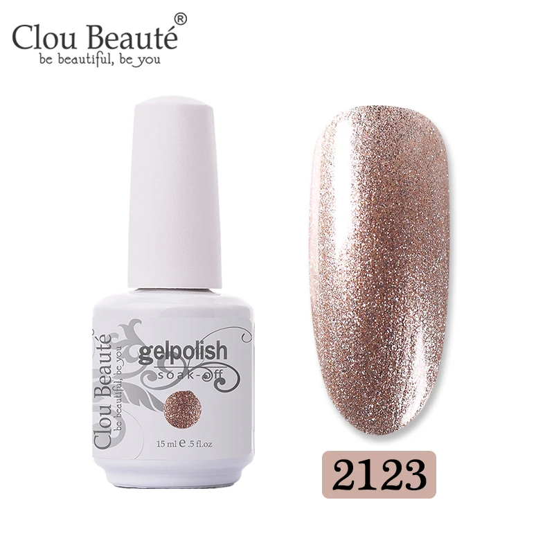 2123 Clou Beaute Gel Nail Polish Top UV LED Gel Nail Art Varnish Hybrid Gel Polish Semi Permanent Vernis Gellak Glitter Gel Lacquer - Цвет: 2123