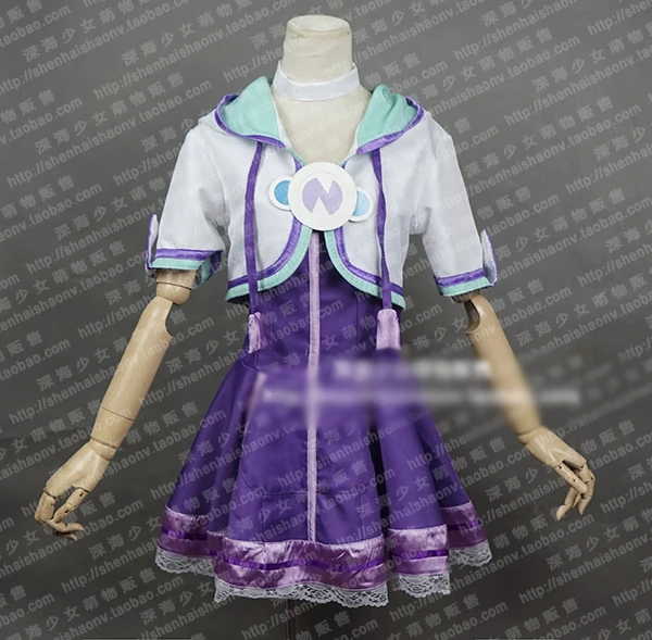 

Hyperdimension Neptunia Neptune Cosplay Costume Halloween Uniform Outfit Dress+Coat+Socks+Neck Custom-made