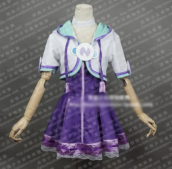 

Hyperdimension Neptunia Neptune Cosplay Costume Halloween Uniform Outfit Dress+Coat+Socks+Neck Custom-made
